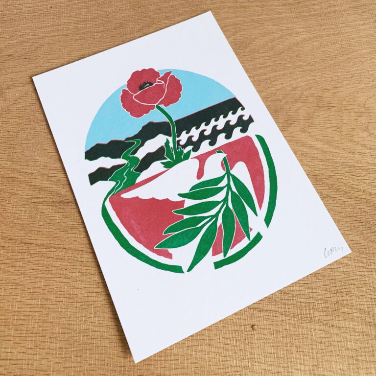 Peace for Palestine from the river to the sea | 5x7" giclee print