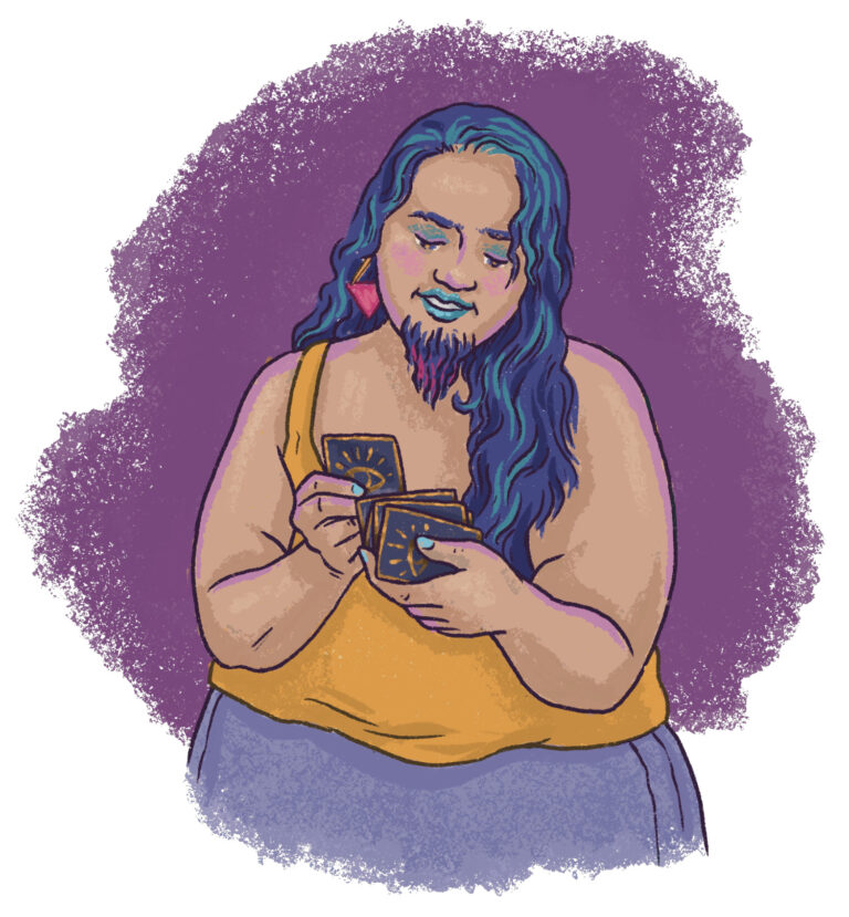 bearded tarot reader